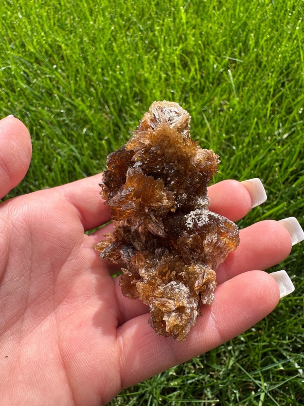 Brown Amber Calcite Mineral Cluster - Raw Decorative Specimen